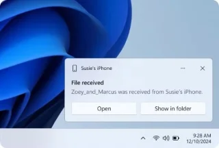 Microsoft, Phone Link uygulamasını kullanarak iPhonedan Windowsa dosya paylaşımını resmi olarak destekliyor