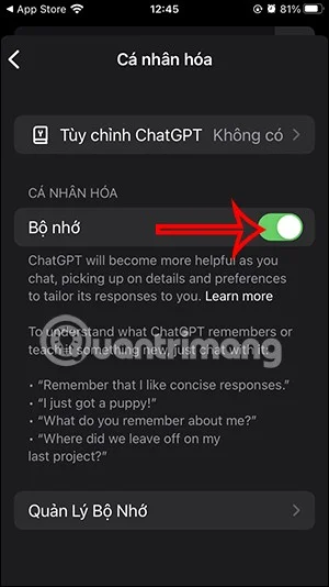 Instruções para desabilitar o armazenamento do ChatGPT