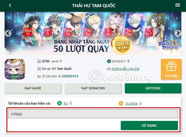Último código tailandés Hu Tam Quoc