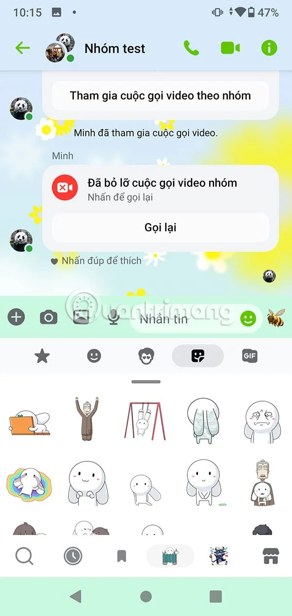 Messenger'da 7 Renkli Tavşan çıkartmalarını indirme talimatları