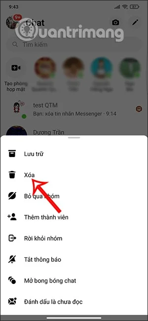 How to permanently delete a group on Messenger