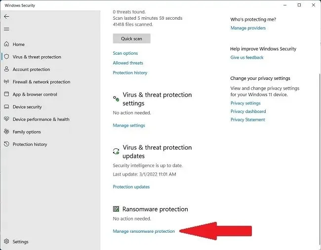 How to enable Ransomware Protection on Windows
