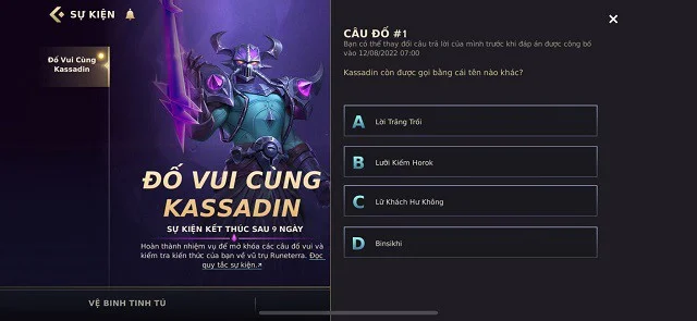 Wild Rift: Kassadin Quiz-evenementantwoorden Wild Rift: Kassadin Quiz-evenementantwoorden