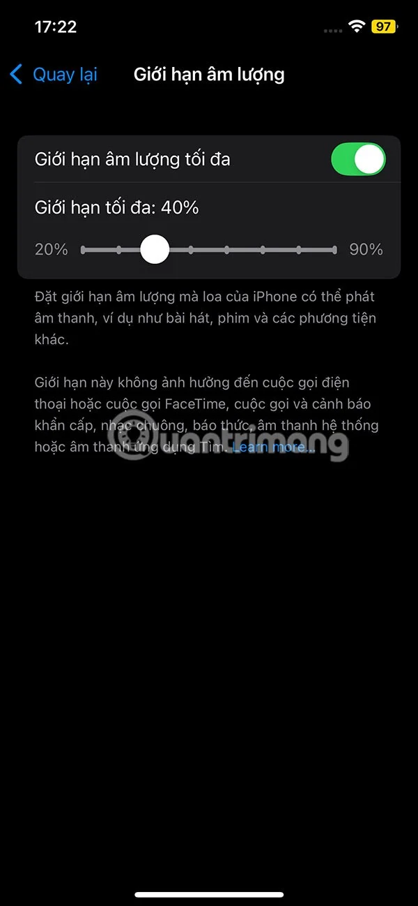 iPhone hoparlör sesini sınırlama talimatları