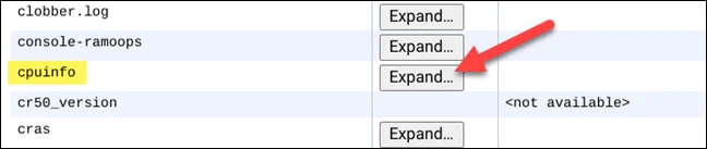 How to view Chromebook CPU information