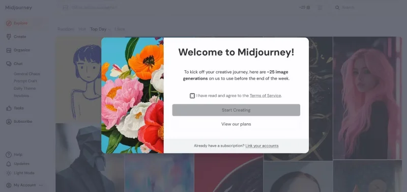 Iedereen kan Midjourney gratis uitproberen (geen Discord vereist)