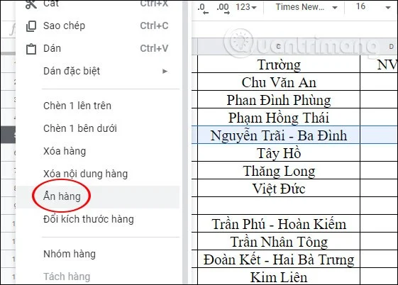Comment geler et masquer des lignes et des colonnes dans Google Sheets