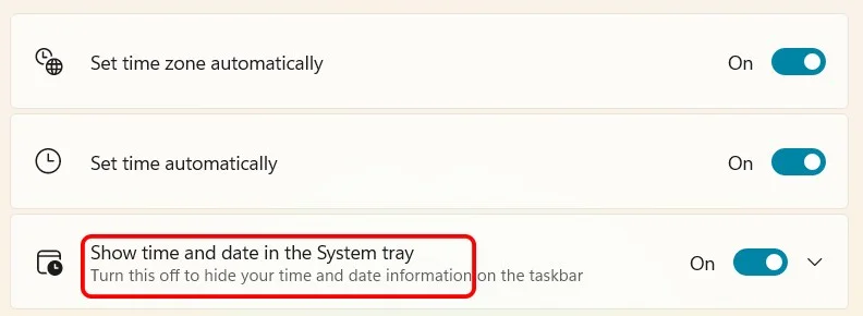How to display full date and time on Windows 11 Taskbar