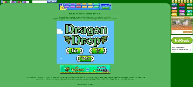 Gioco di addestramento del mouse, gioco rapido di mani e occhi sul computer