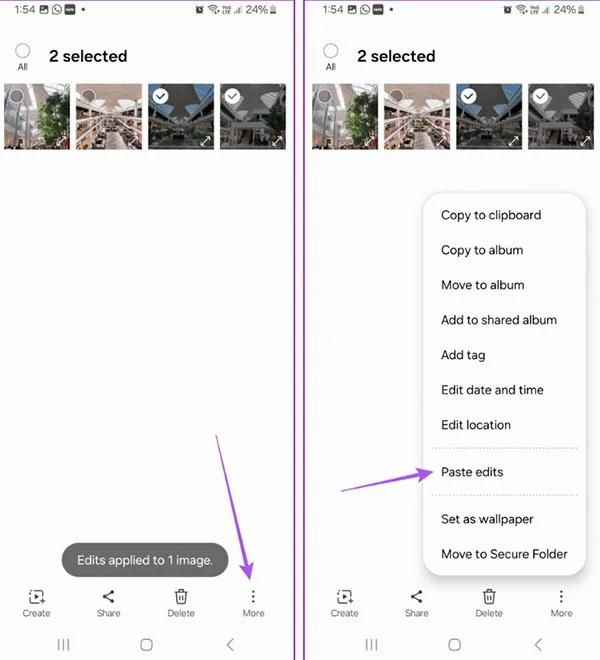 Hoe je de kopieer- en plakfunctie gebruikt om foto's op Samsung te bewerken