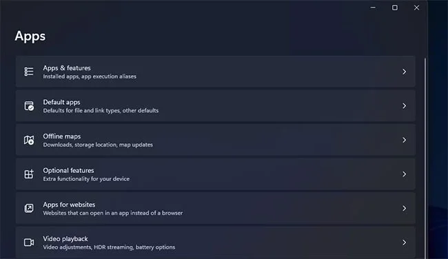 9 ways to open Apps & Features tool on Windows 11