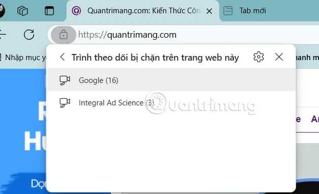 Microsoft Edge'de engellenen izleyiciler nasıl görüntülenir