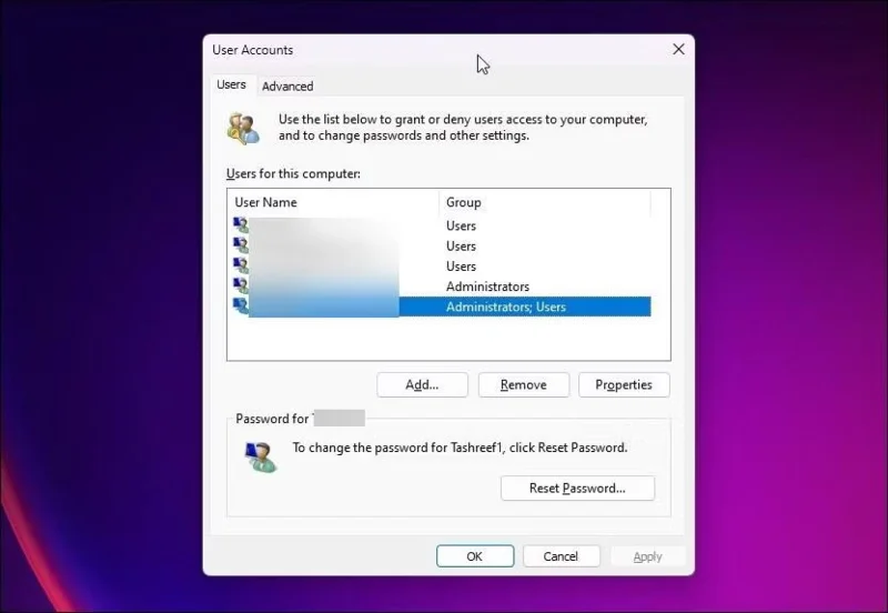 How to change account password in Windows 11