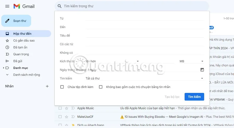 Gmail'de gelen e-posta filtresi oluşturma talimatları