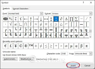 Hoe u pijlsymbolen (↑↓←↕↔→↘↗↙↖) in Word invoegt en schrijft