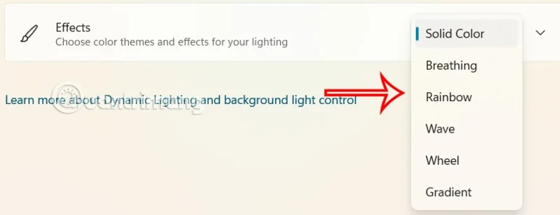 How to use Dynamic Lighting Windows 11 to adjust RGB lights