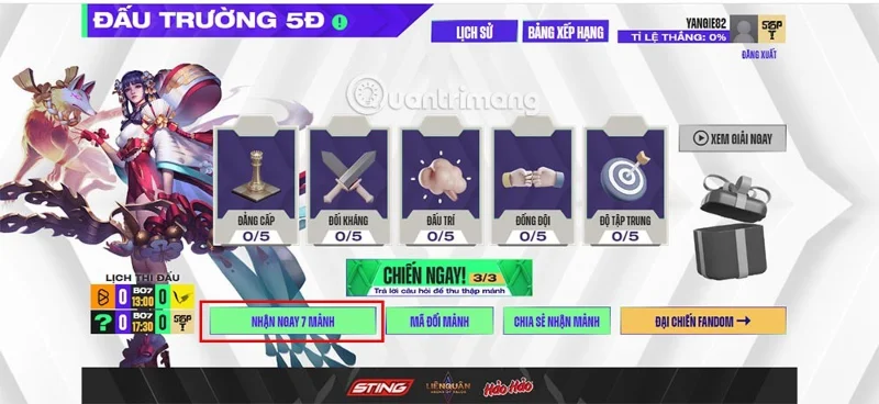 Instruções para participar do evento 5D Arena
