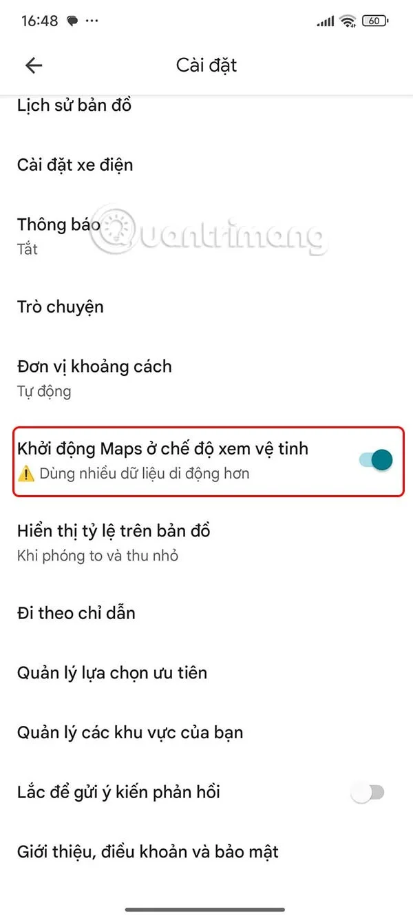 Instruções para desativar a visualização de satélite ao abrir o Google Maps