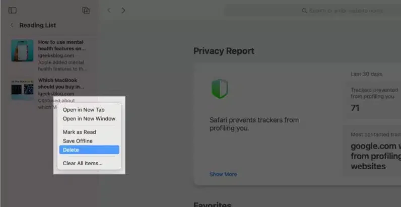 Cómo eliminar la lista de lectura en Safari