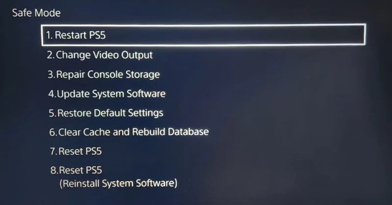 De veilige modus gebruiken op PS4/PS5