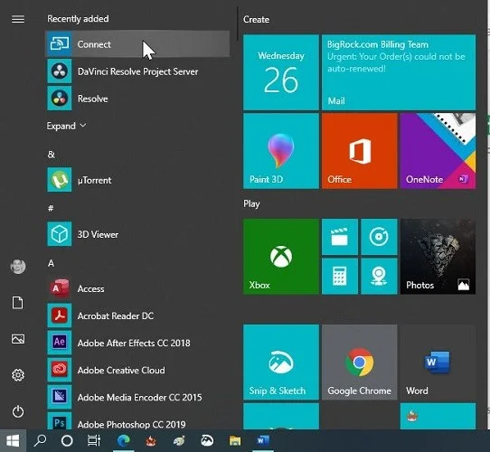 Hoe de Miracast Connect-app op Windows 10 te installeren