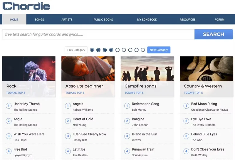 Los 7 mejores sitios web para encontrar acordes de guitarra para canciones
