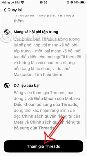 Instruções para criar uma conta no Threads, a mais nova rede social do Meta