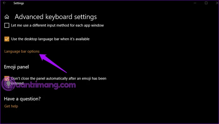How to fix missing Language bar on Windows 10