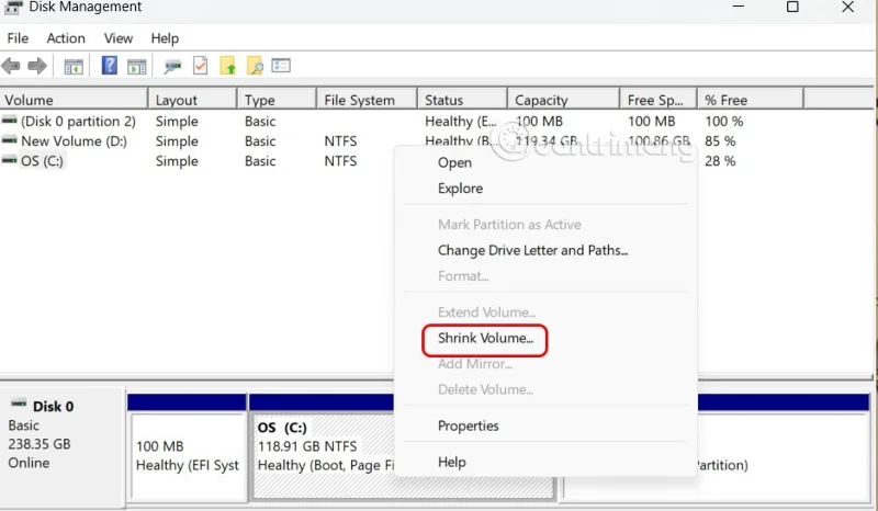 Como redimensionar a partição do Windows 11