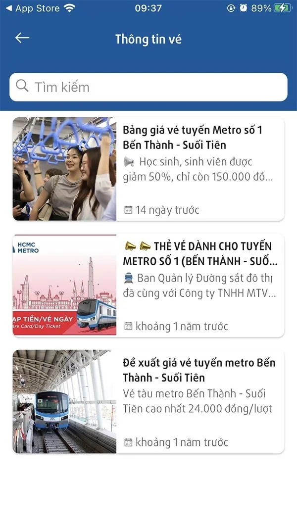 Metro güzergahlarını aramak için Metro HCMC'yi kullanma talimatları