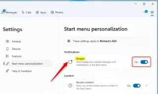 So verbergen Sie Telefonbenachrichtigungssymbole im Windows 11-Startmenü