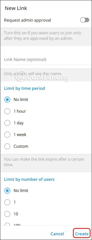 Telegram'da grup bağlantısı alma talimatları