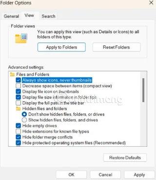 Istruzioni per disattivare le miniature di Esplora file in Windows 11