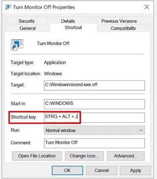 The fastest way to turn off the screen in Windows