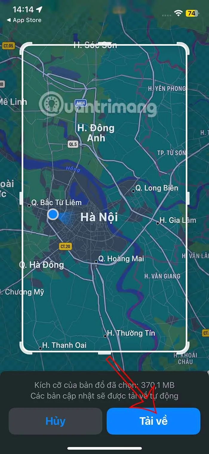 Instructions for downloading offline Apple Maps