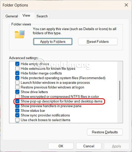 How to turn off Windows 11 folder description pop-ups