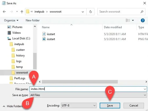 Een website installeren en instellen in IIS op Windows 10