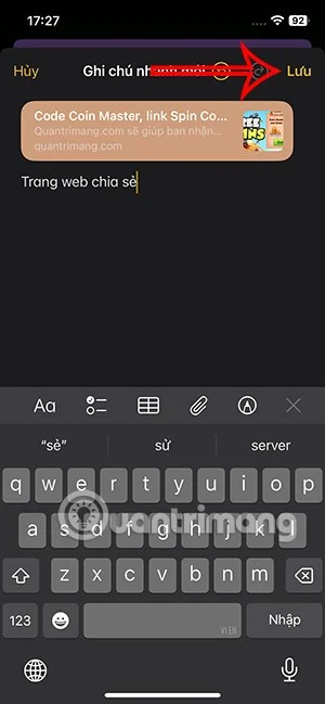 Hoe u een Safari-webpaginalink kunt opslaan in een snelle notitie