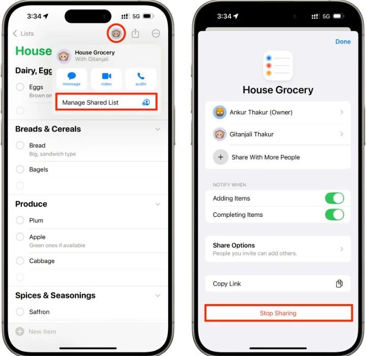 iPhone'da paylaşılan bir hatırlatıcı listesi nasıl oluşturulur