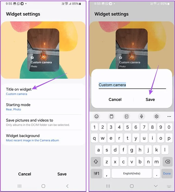Cómo agregar un widget de cámara en Samsung Galaxy