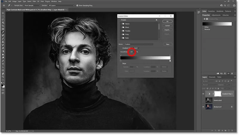 Cómo convertir fotos en blanco y negro de alto contraste al instante en Photoshop