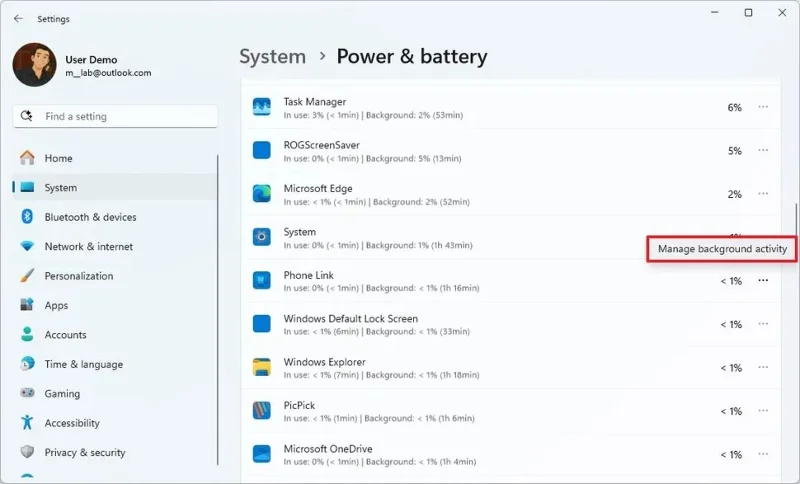 How to check which apps use a lot of battery on Windows 11