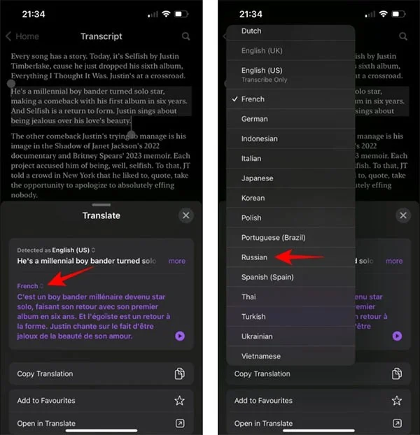 Cómo traducir Apple Podcasts directamente