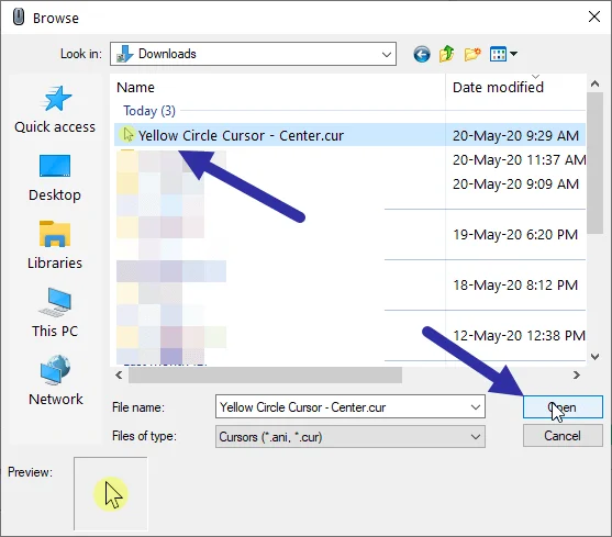 Instructies voor het markeren van de muisaanwijzer in Windows