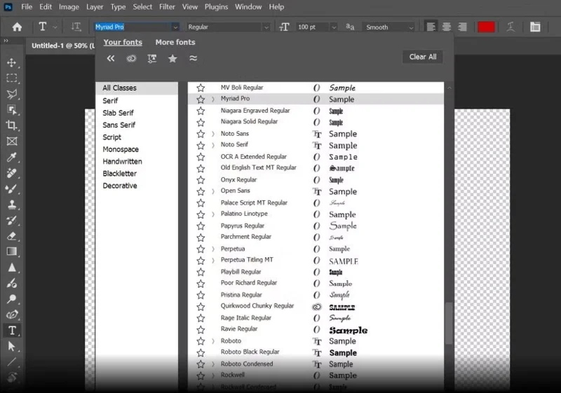 Redenen om de lettertypebrowserfunctie in Photoshop te gebruiken