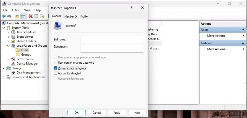 How to log in and turn off password expiration reminder
