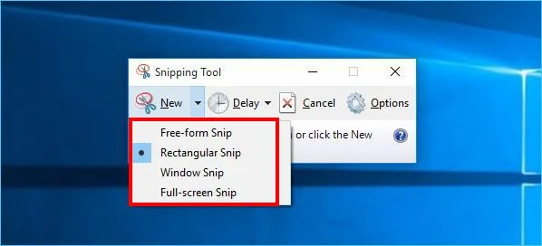 How to use Snipping Tool on Windows 10 full