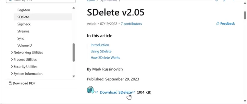 วิธีการลบไฟล์ Windows ทั้งหมดโดยใช้ SDelete
