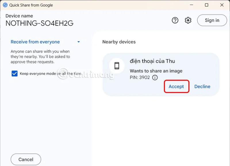 How to use Quick Share on Windows to send files quickly