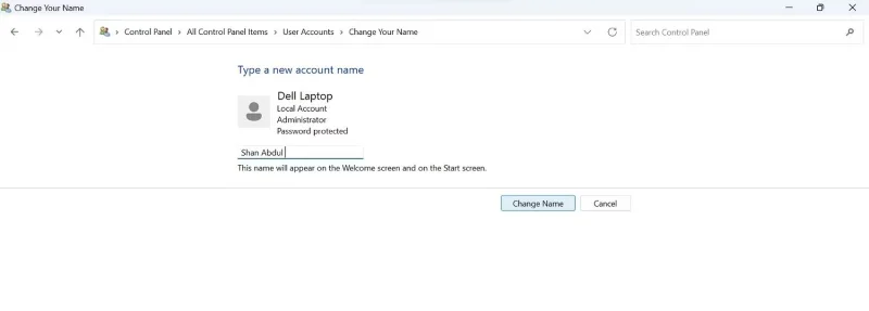 How to change username in Windows 11